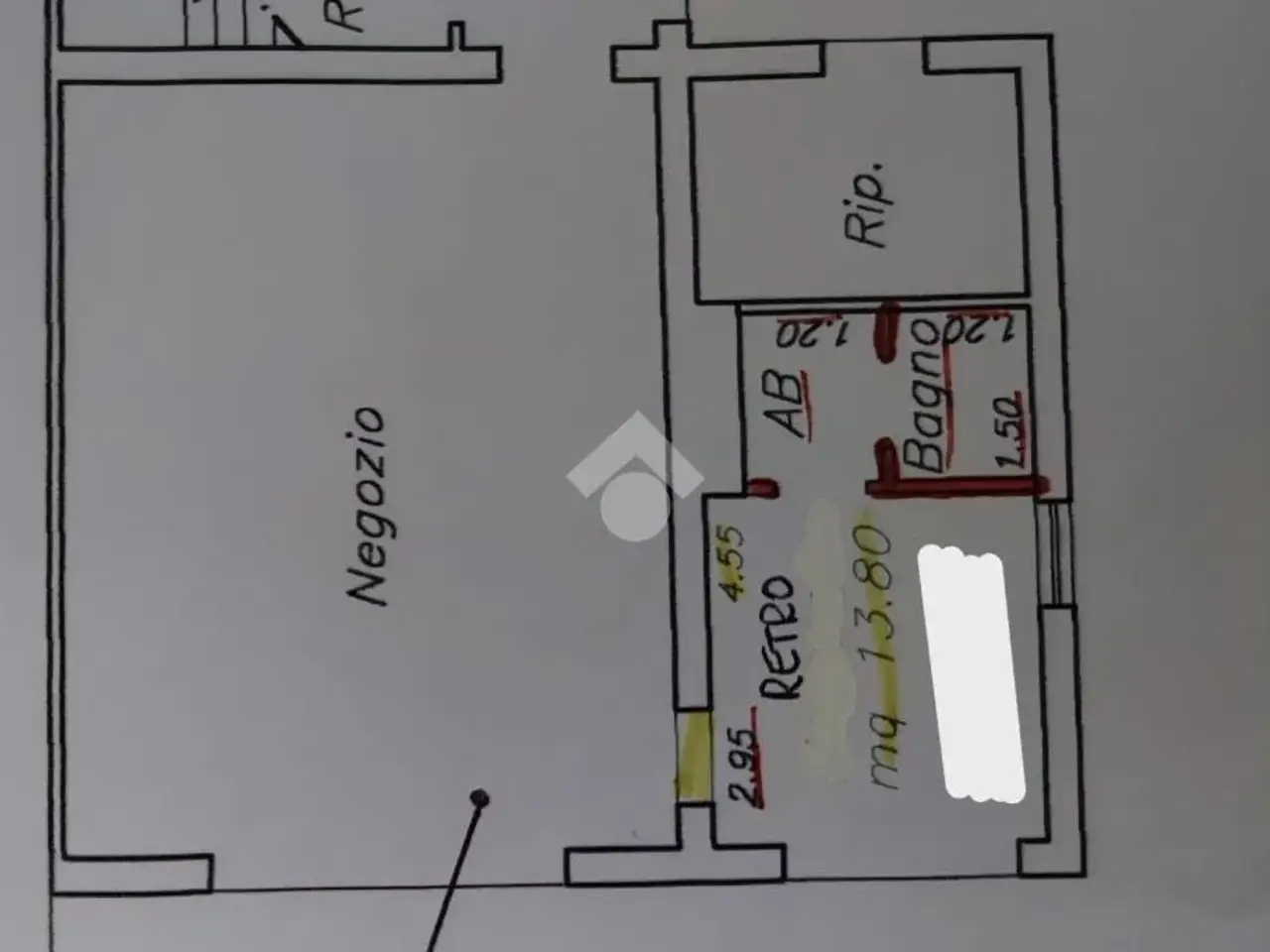 Negozio in Via Cervese, Forli', {3} - Planimetria 1