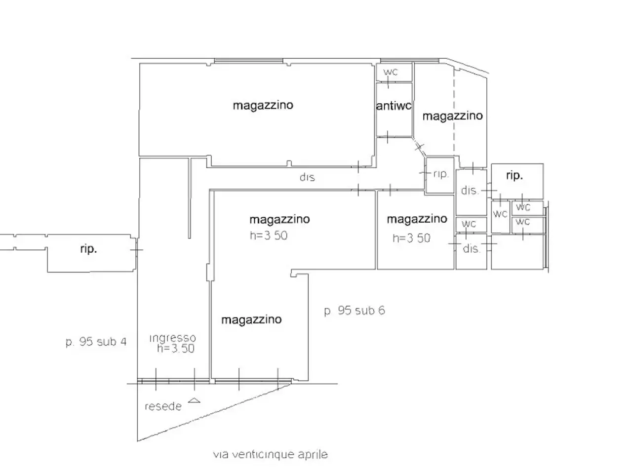 Magazzino in Via XXV Aprile, Ponsacco, {3} - Planimetria 1