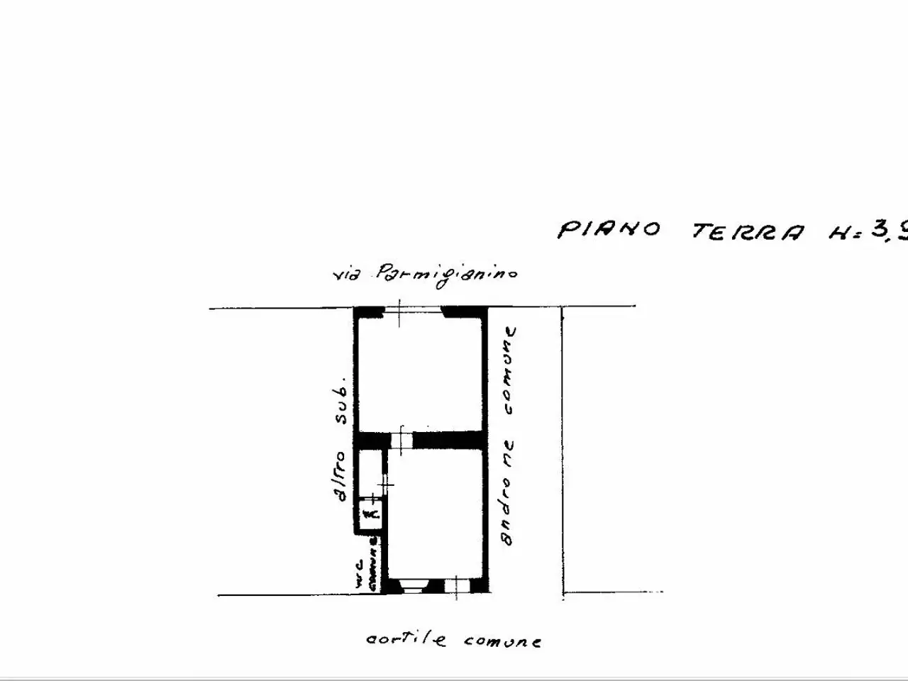 Negozio in Via Parmigianino, Milano, {3} - Planimetria 1