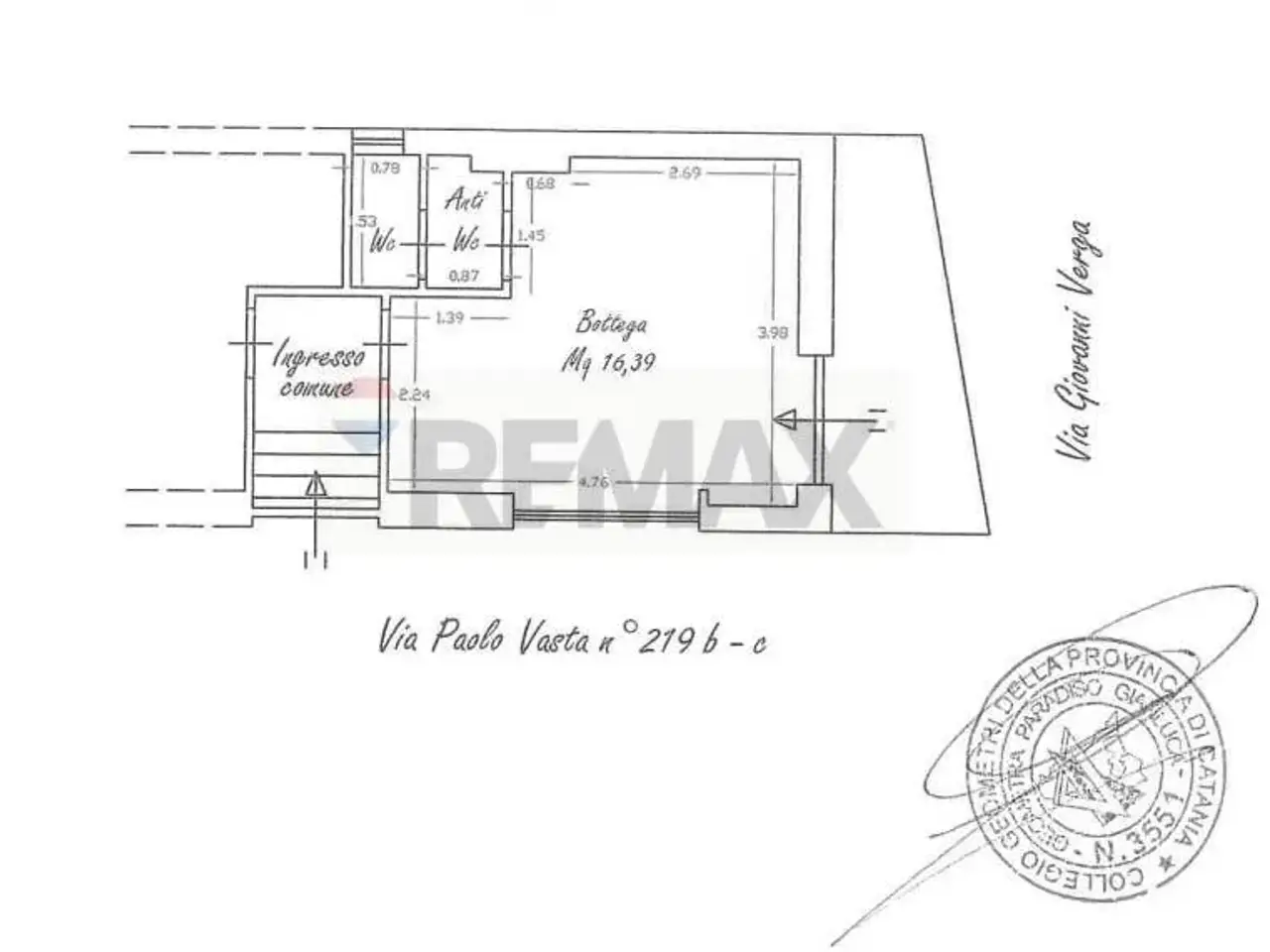 Negozio in Via Paolo Vasta 219, Acireale, {3} - Planimetria 1