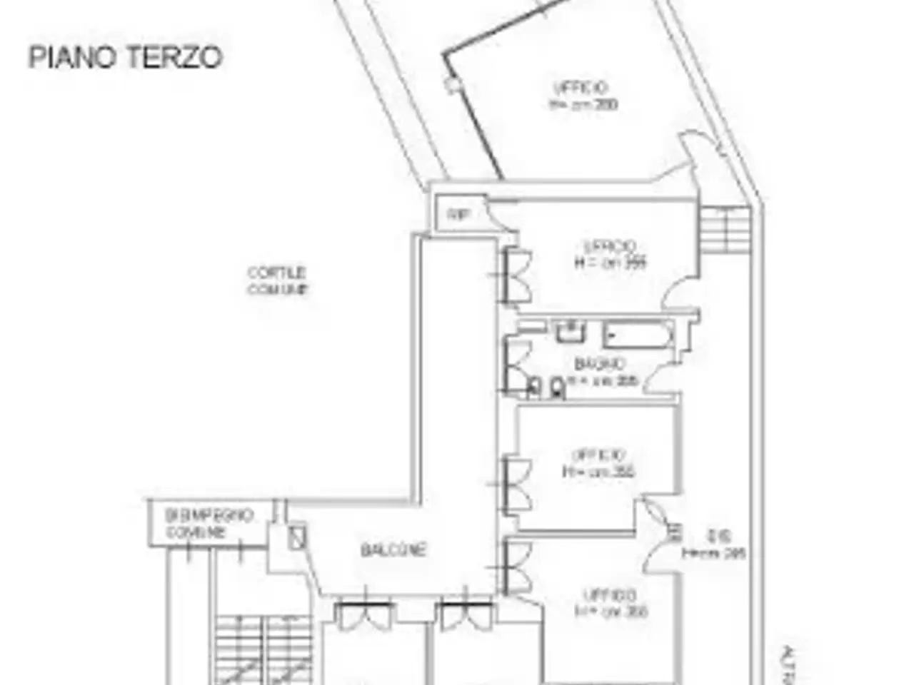 Ufficio in Via Giacomo Leopardi 1, Milano, {3} - Planimetria 1