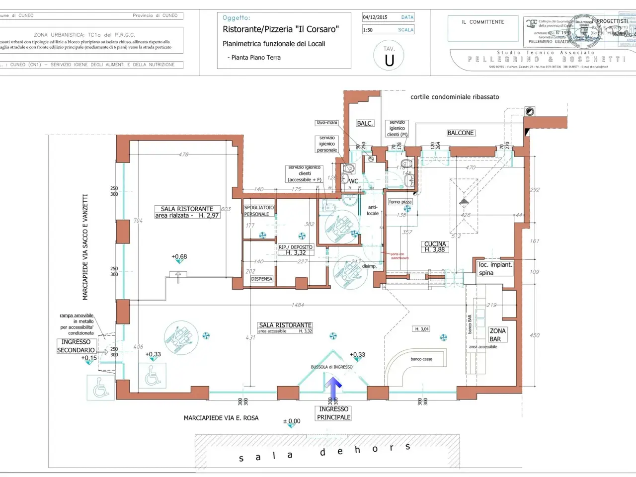 Locale commerciale in Via Ettore Rosa 6, Cuneo, {3} - Planimetria 1