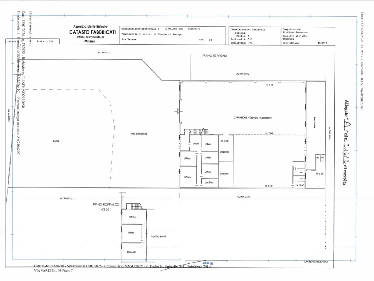 Capannone in Via Varese 38, Senago, {3} - Planimetria 1