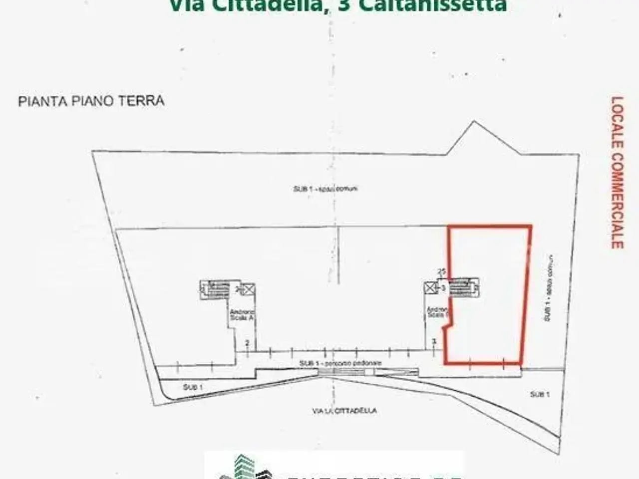 Ufficio in Via Cittadella 3, Caltanissetta, {3} - Planimetria 1