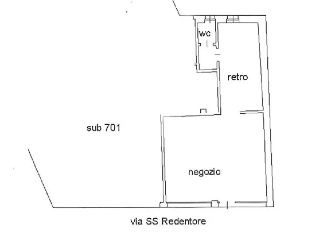 Negozio in Via S. S. Redentore 14, Bagnatica, {3} - Planimetria 1