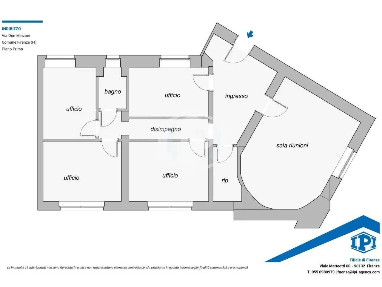 Ufficio in Viale Don Giovanni Minzoni 1, Firenze, {3} - Planimetria 1
