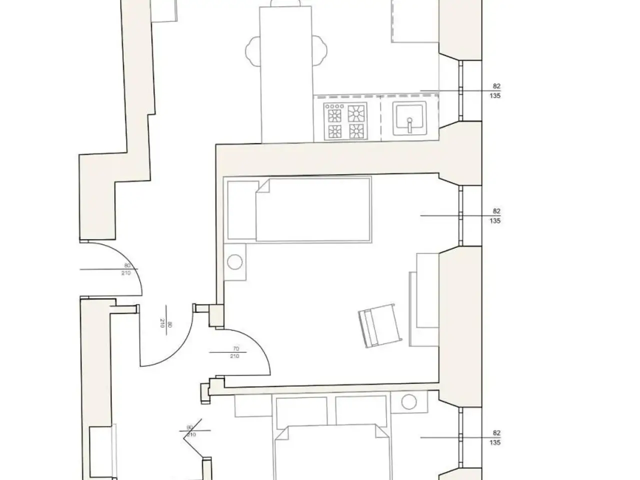 Trilocale in vendita, Piazzale Santa Maria Maddalena, Parma - Planimetria 1