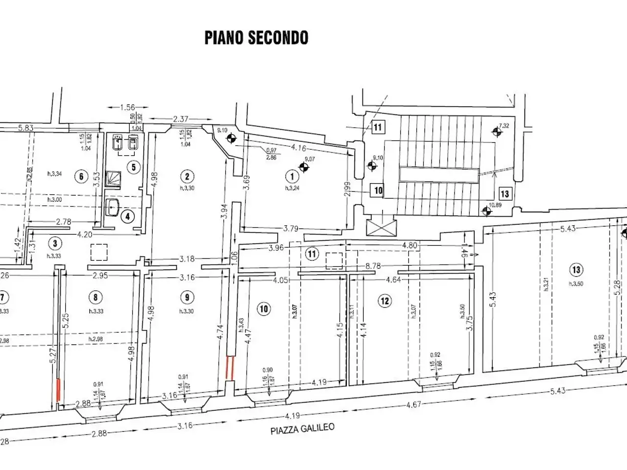 Ufficio in Piazza Galileo Galilei 4, Bologna, {3} - Planimetria 1