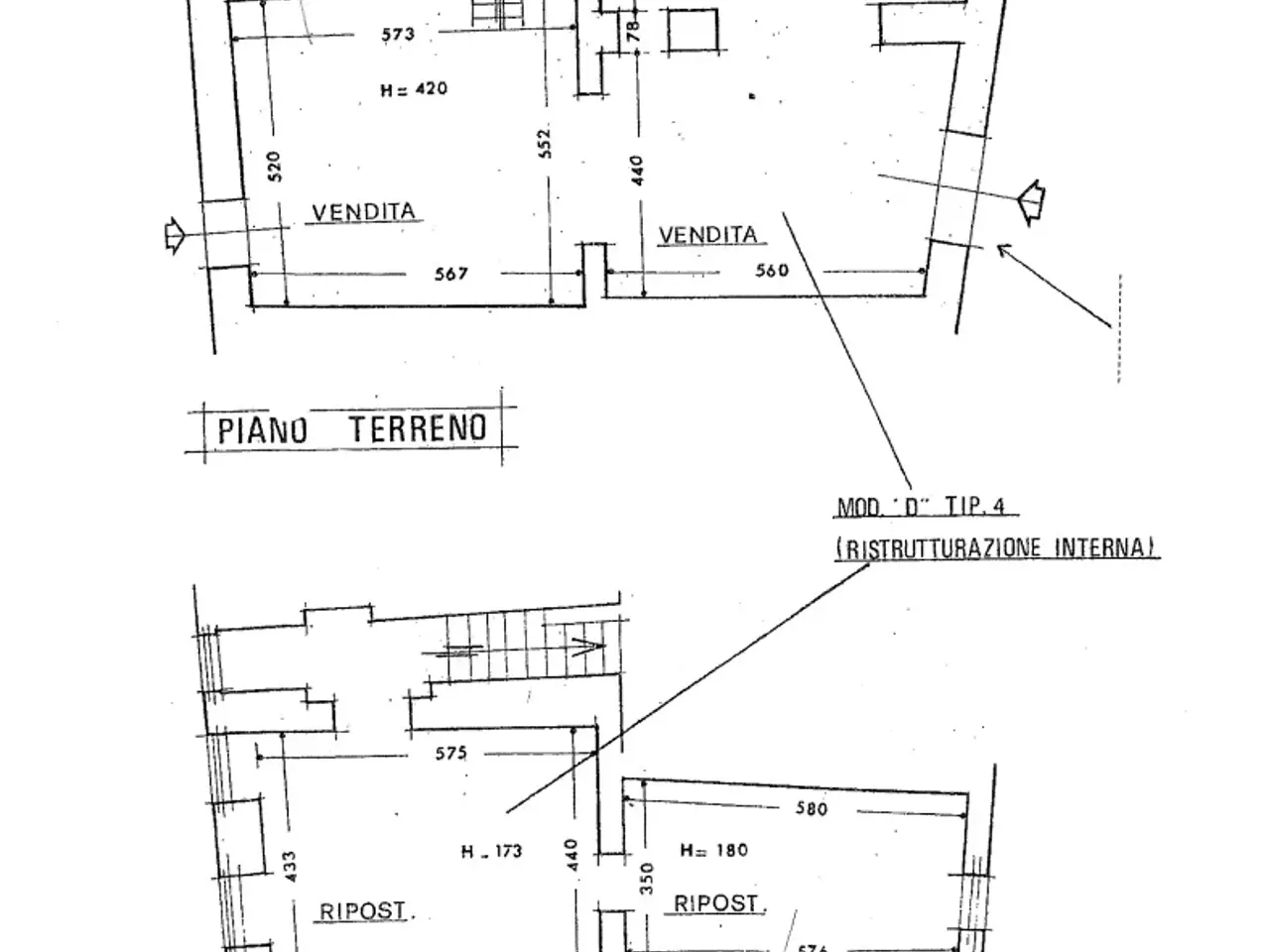 Palazzina commerciale in Via Fillungo, Lucca, {3} - Planimetria 1
