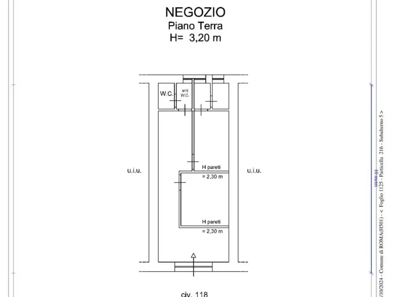 Negozio in Via Sarsina 118, Roma - Planimetria 1