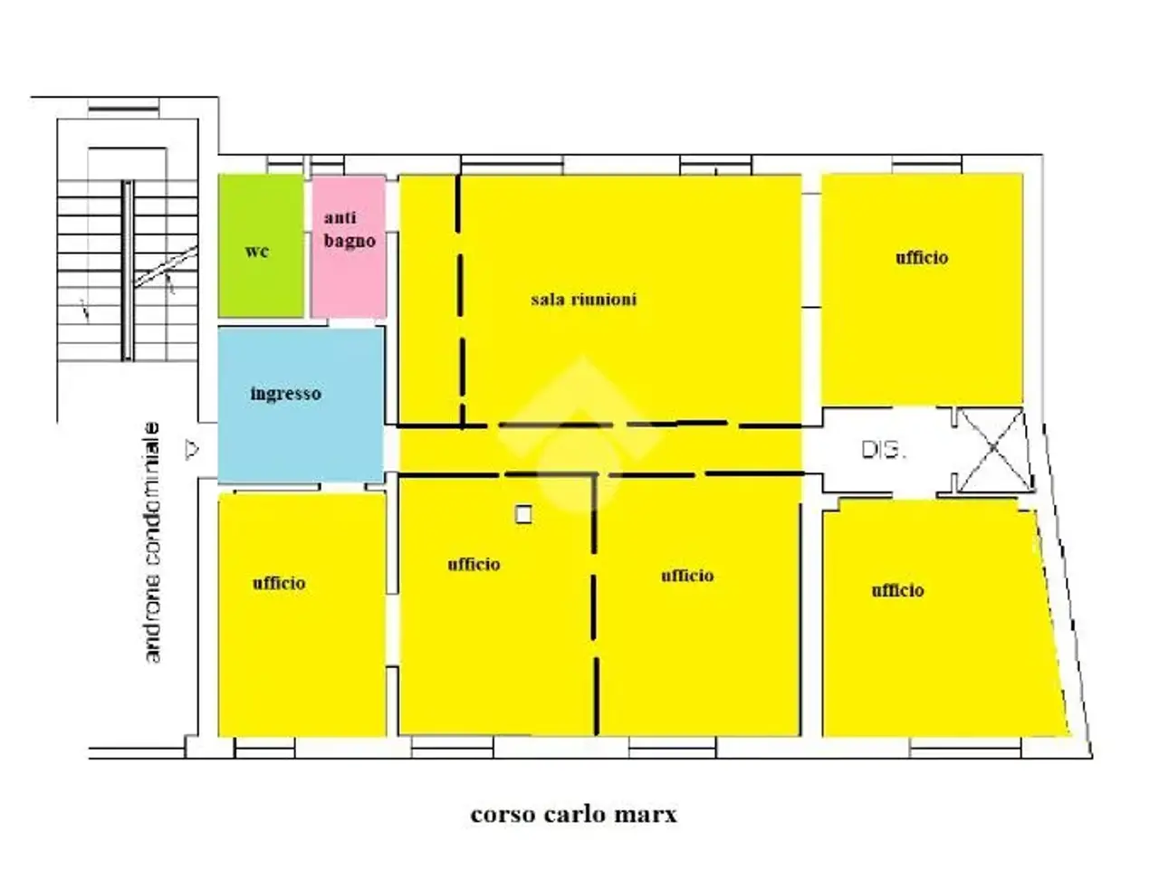 Ufficio in Corso Carlo Marx 79, Alessandria, {3} - Planimetria 1