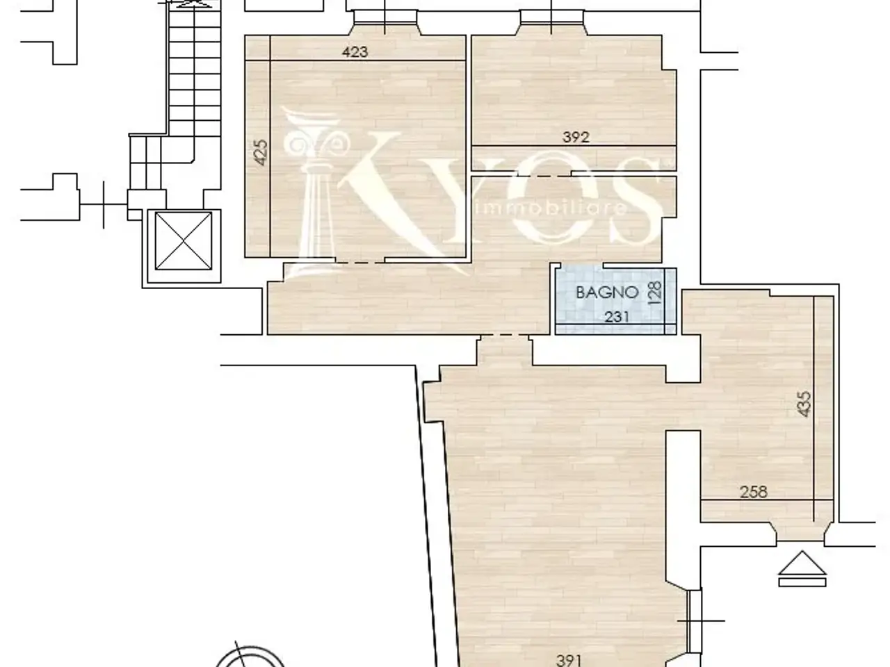 Ufficio in Via Vincenzo Monti 5/a, Milano, {3} - Planimetria 1