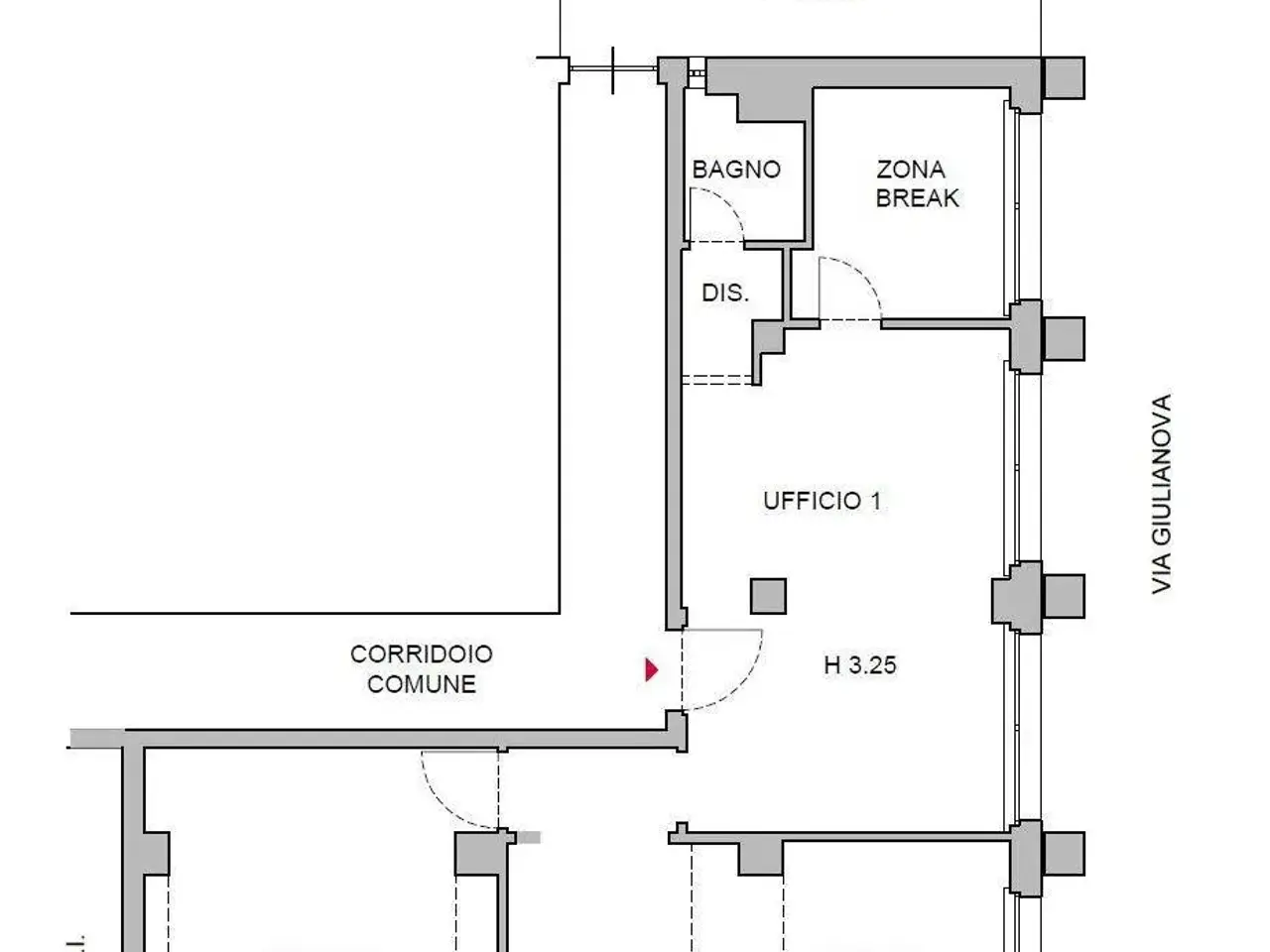 Ufficio in Via Giulianova 1, Milano, {3} - Planimetria 1