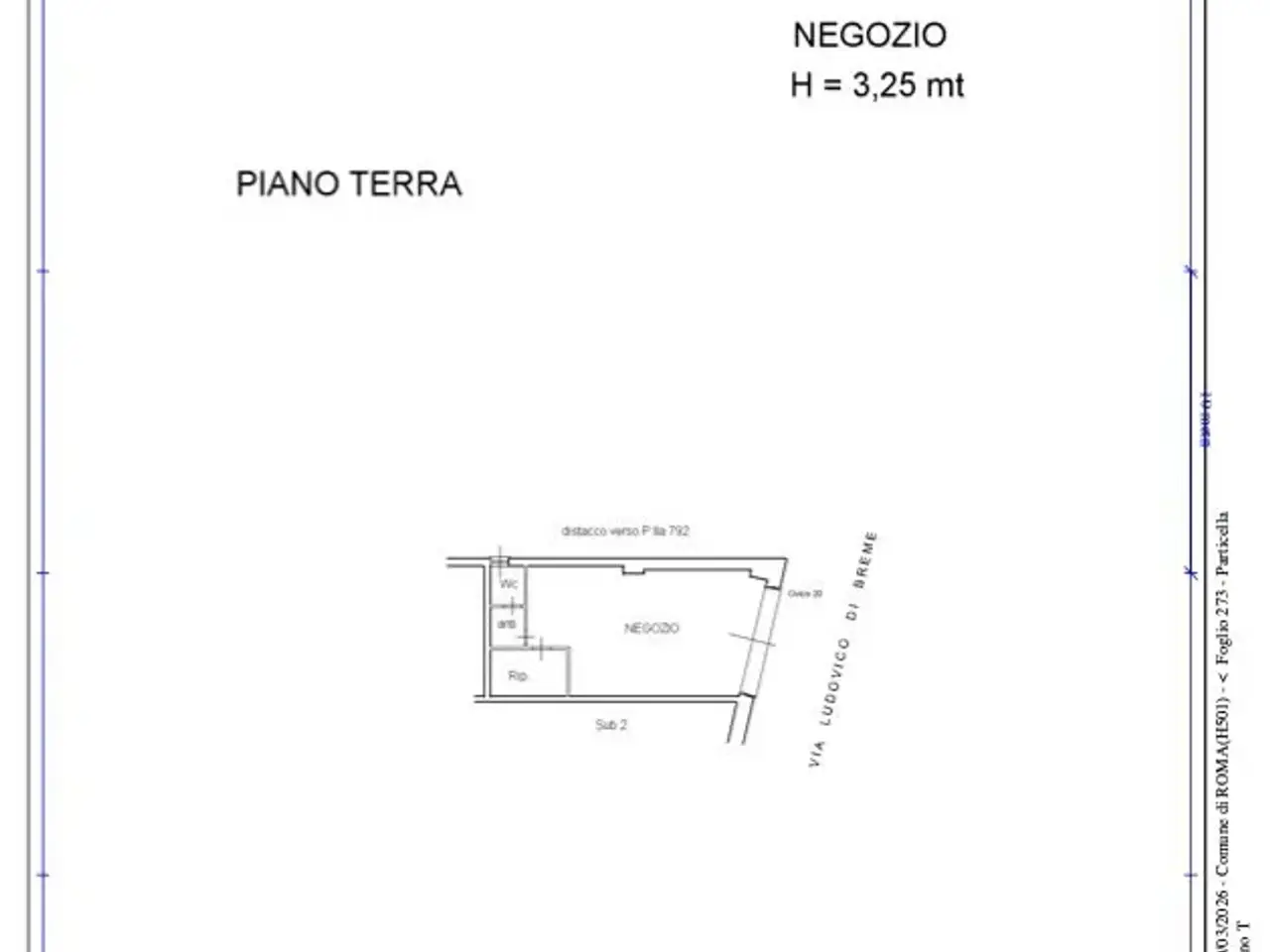 Negozio in Via Ludovico di Breme, Roma, {3} - Planimetria 1