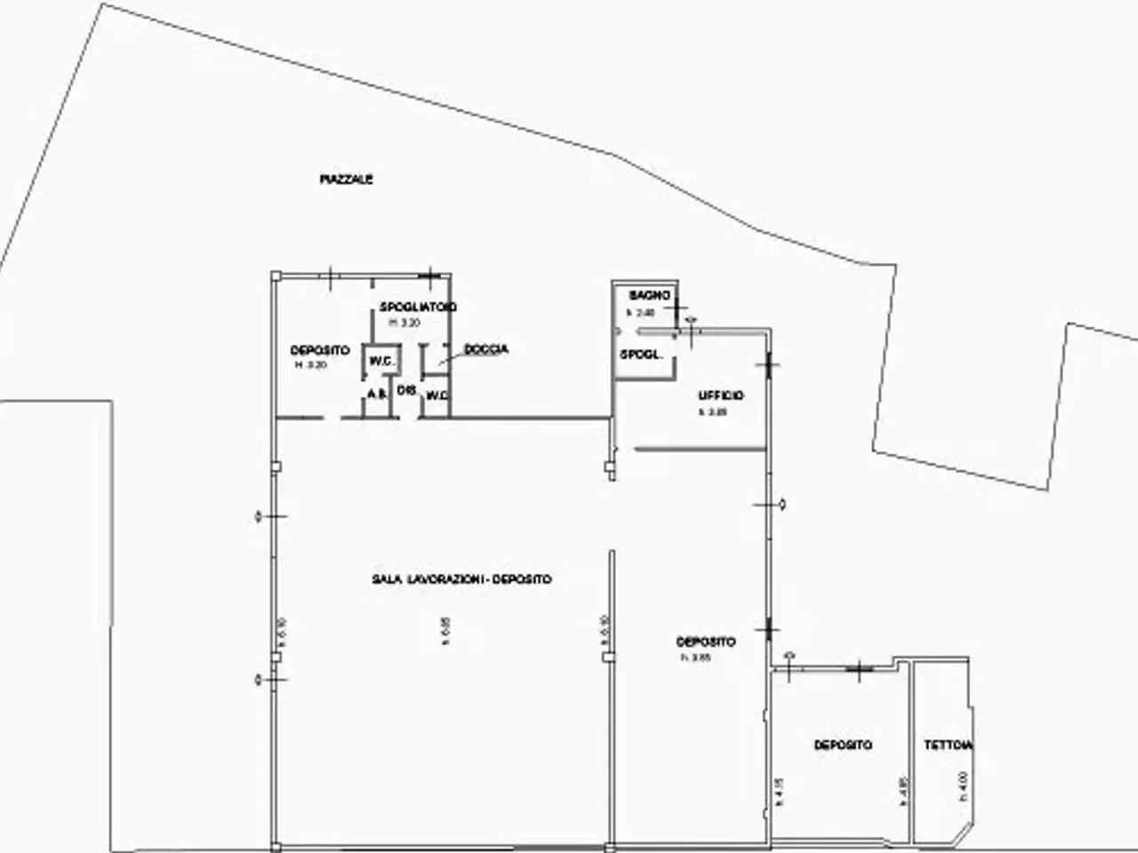 Capannone in Via Luigi Pasteur, Selargius, {3} - Planimetria 1