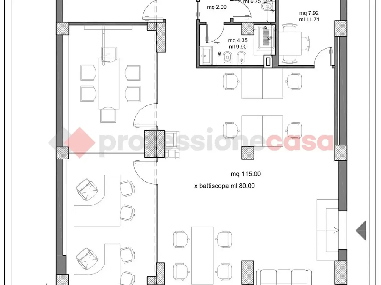 Ufficio in Via Pian di Scò 60, Roma, {3} - Planimetria 1