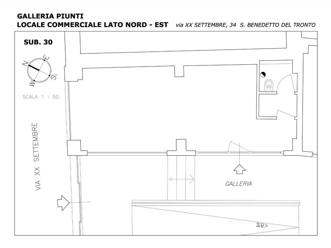Negozio in Via XX Settembre 34, San Benedetto Del Tronto, {3} - Planimetria 1