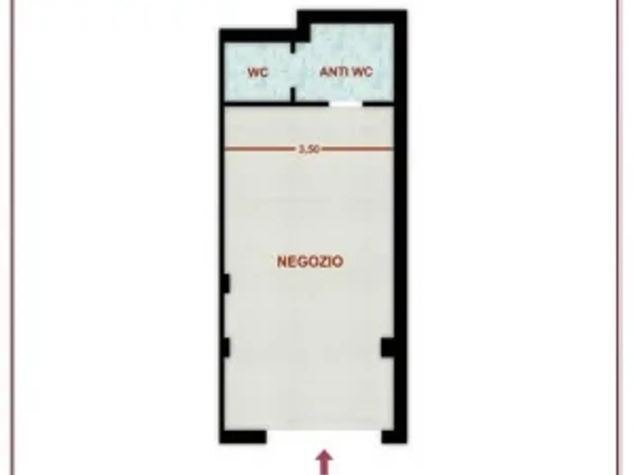 Negozio in Via Michelangelo da Caravaggio, Napoli, {3} - Planimetria 1