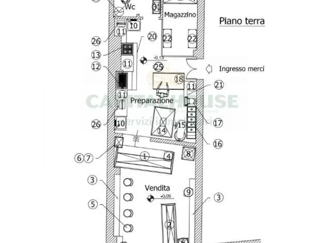 Esercizio commerciale in Via del Pratello 17, Bologna, {3} - Planimetria 1