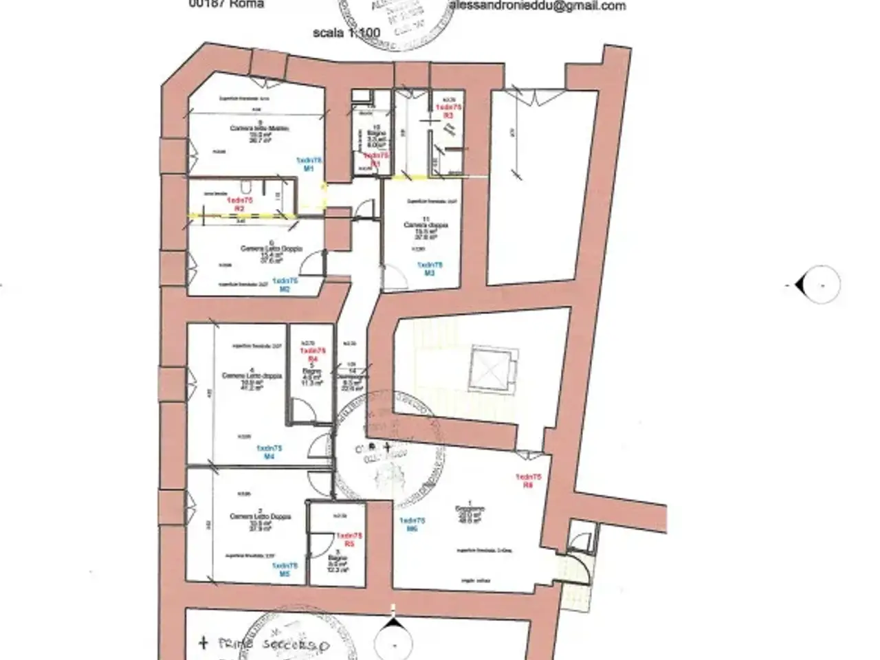 Bed & Breakfast in Via Sicilia 239, Roma, {3} - Planimetria 1