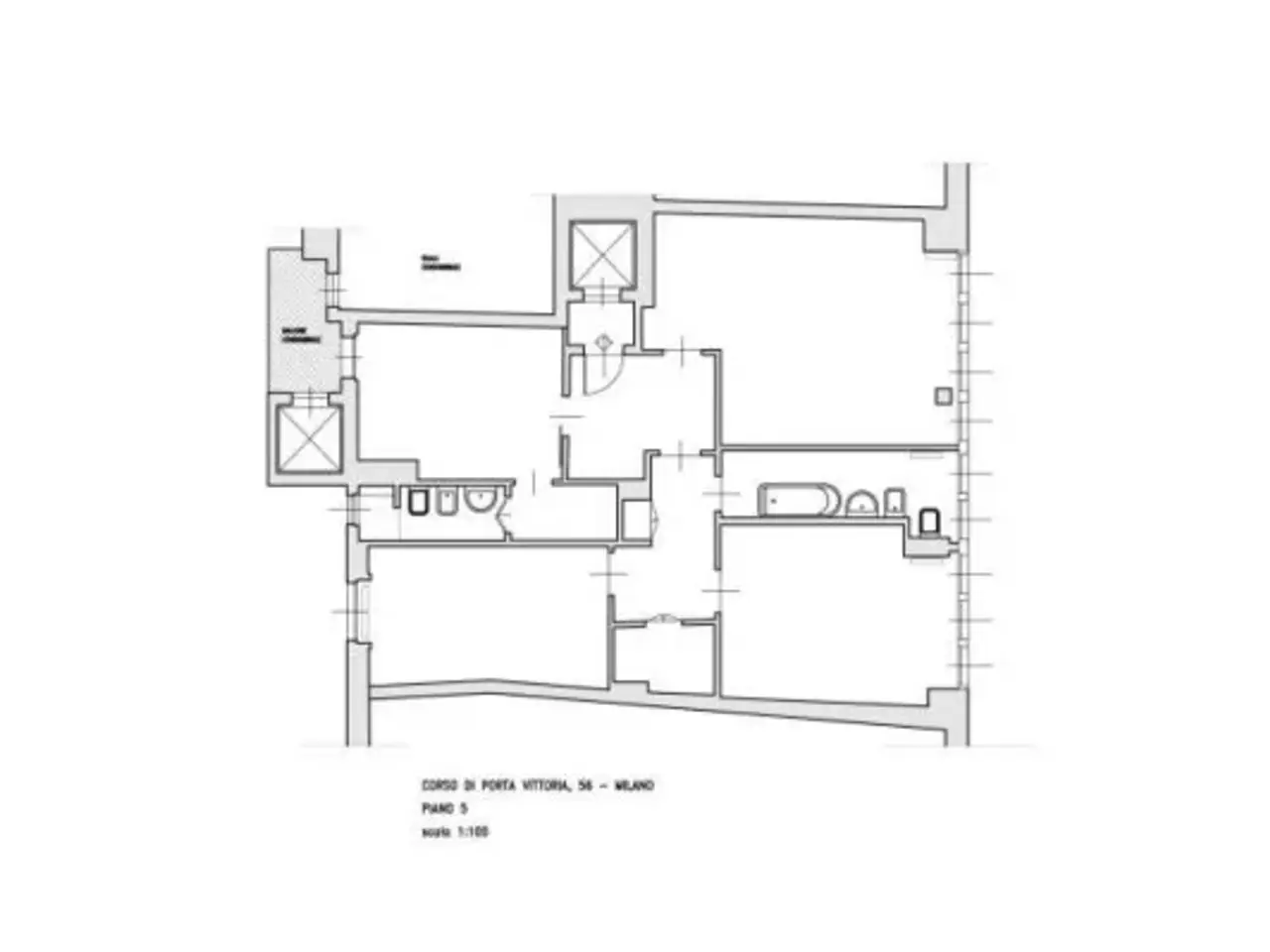 Ufficio in Corso di Porta Vittoria 56, Milano, {3} - Planimetria 1