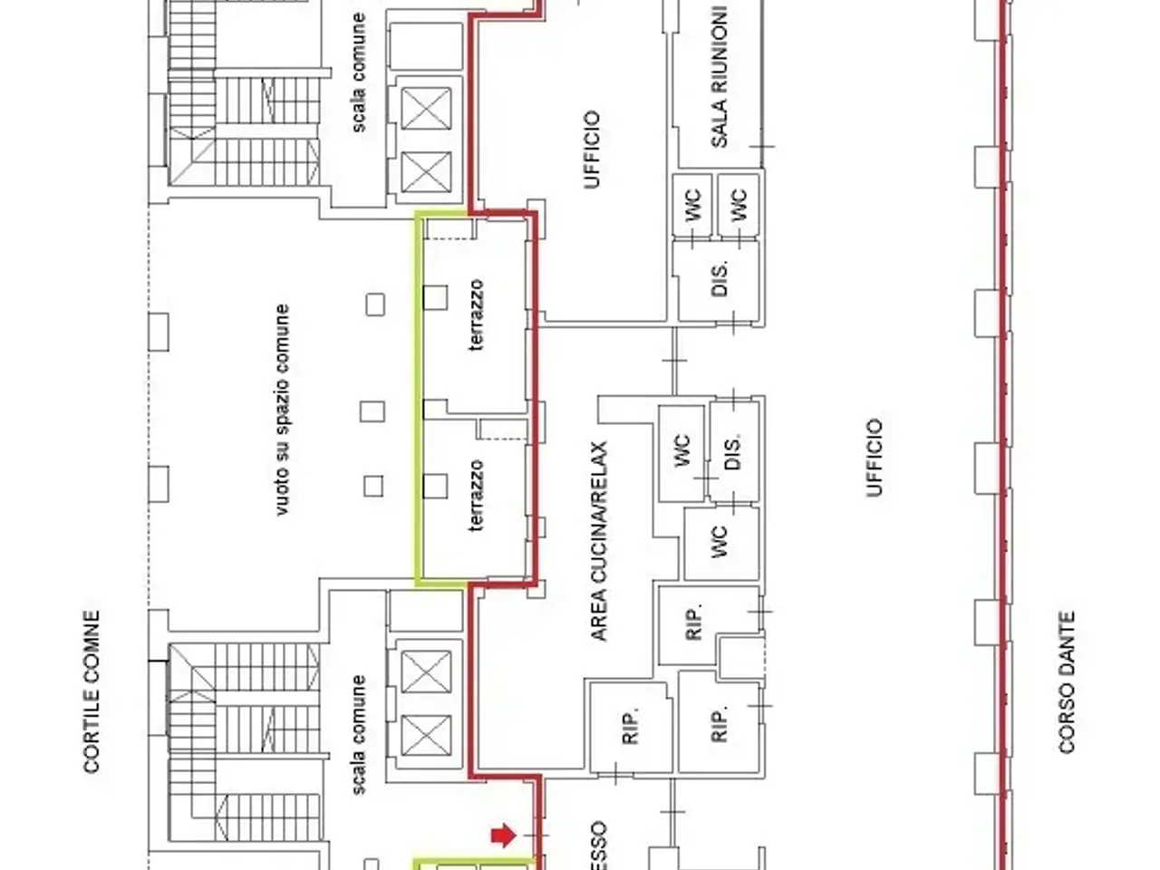 Ufficio in Corso Dante 109, Torino, {3} - Planimetria 1
