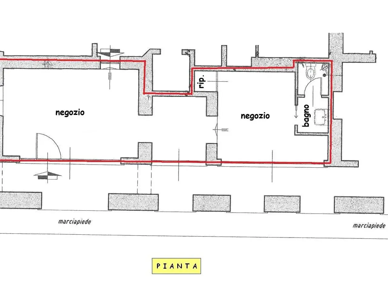 Negozio in Via San Girolamo Emiliani, Merone, {3} - Planimetria 1