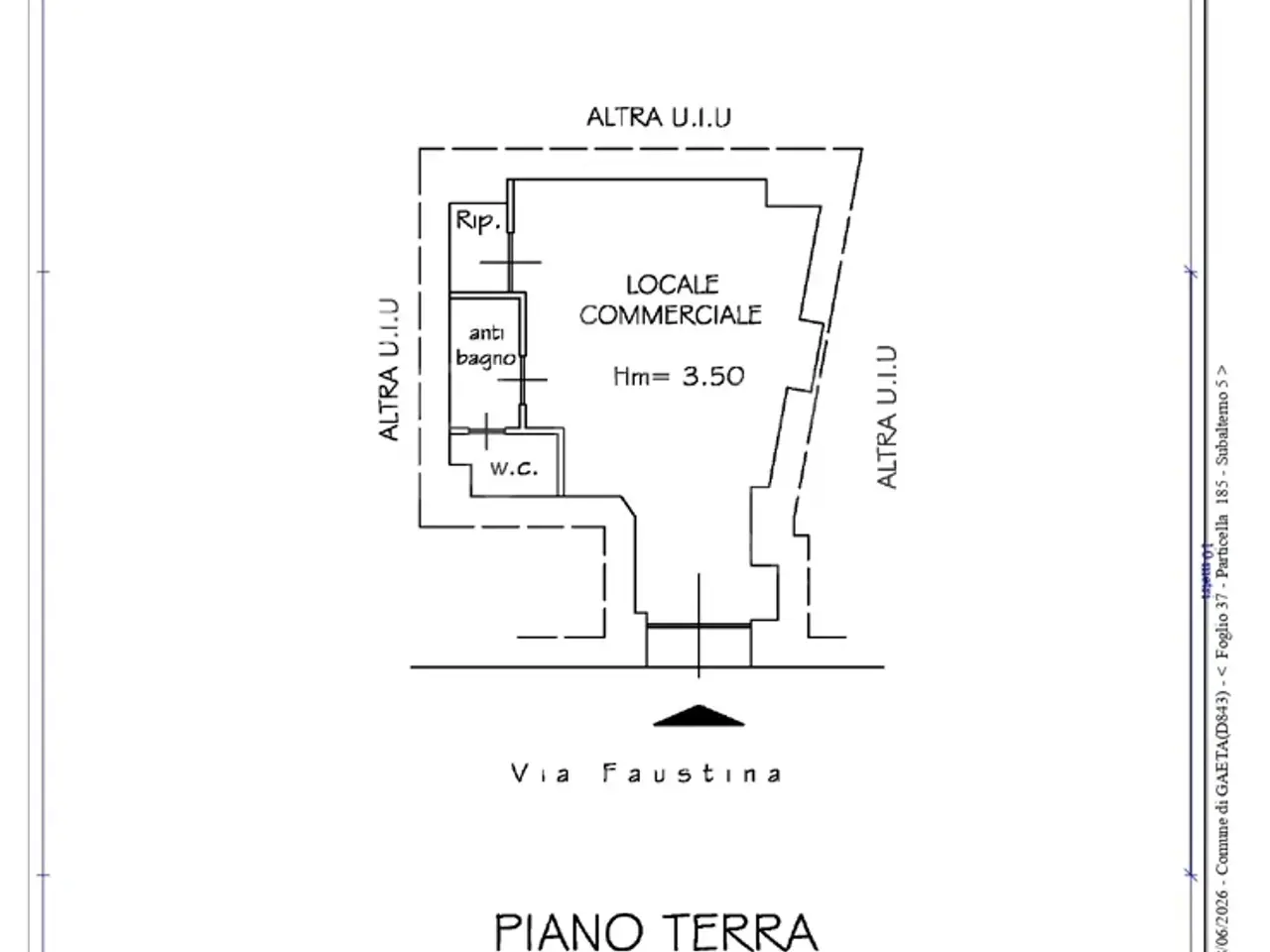 Negozio in Via Faustina 40, Gaeta, {3} - Planimetria 1