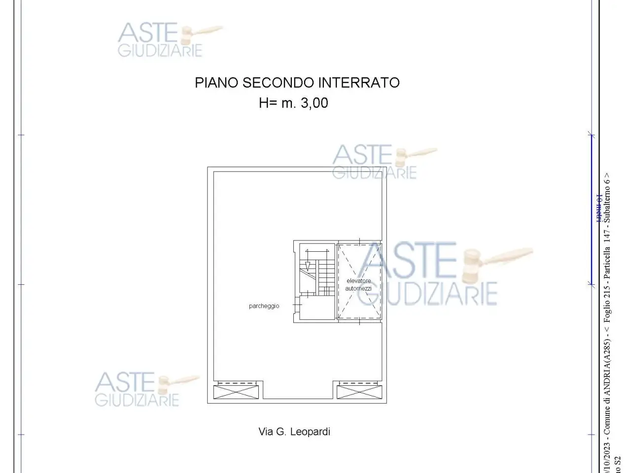 Garage in Via Giacomo Leopardi 56 56, Andria, {3} - Planimetria 1