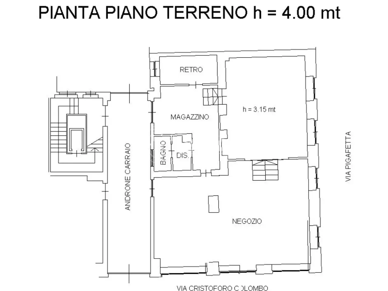 Negozio in Via Cristoforo Colombo 55, Torino, {3} - Planimetria 1