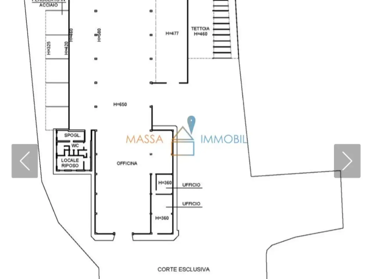 Capannone in Via Aurelia Ovest 131, Massa, {3} - Planimetria 1