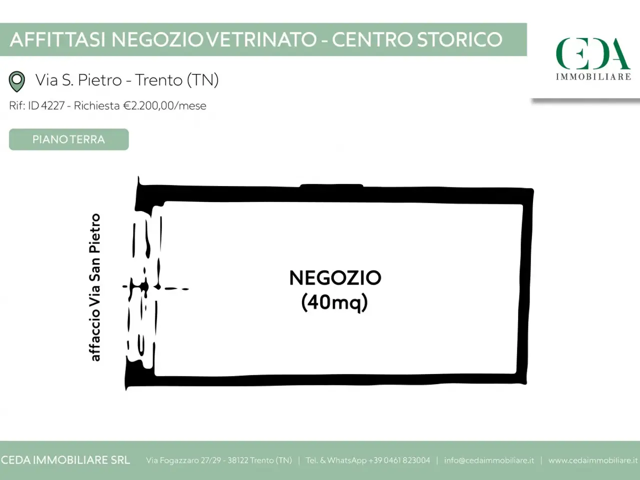 Negozio in Via San Pietro, Trento, {3} - Planimetria 1
