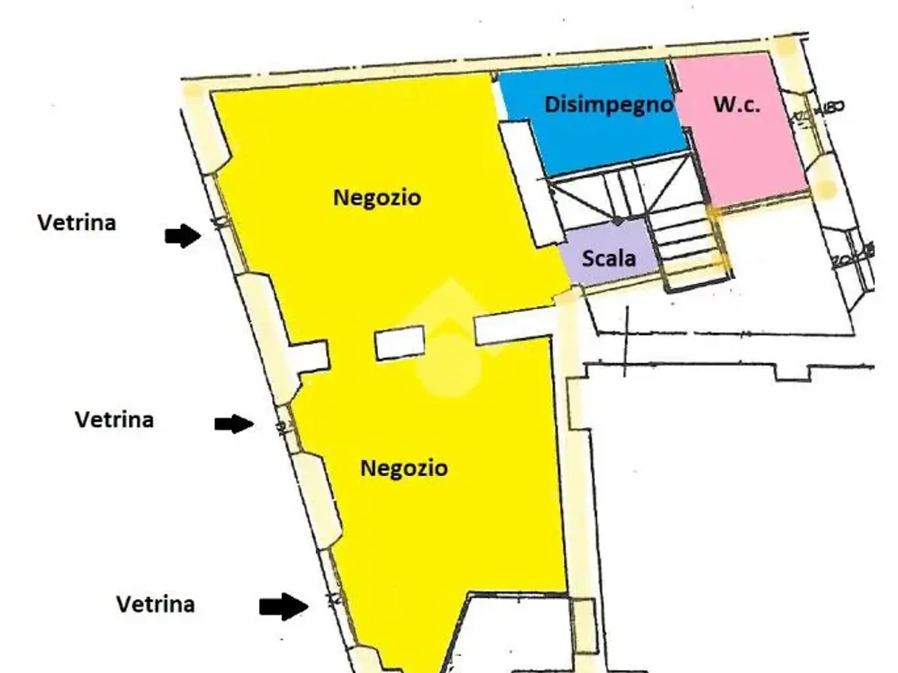 Negozio in Via Andrea Vochieri 76, Alessandria, {3} - Planimetria 1