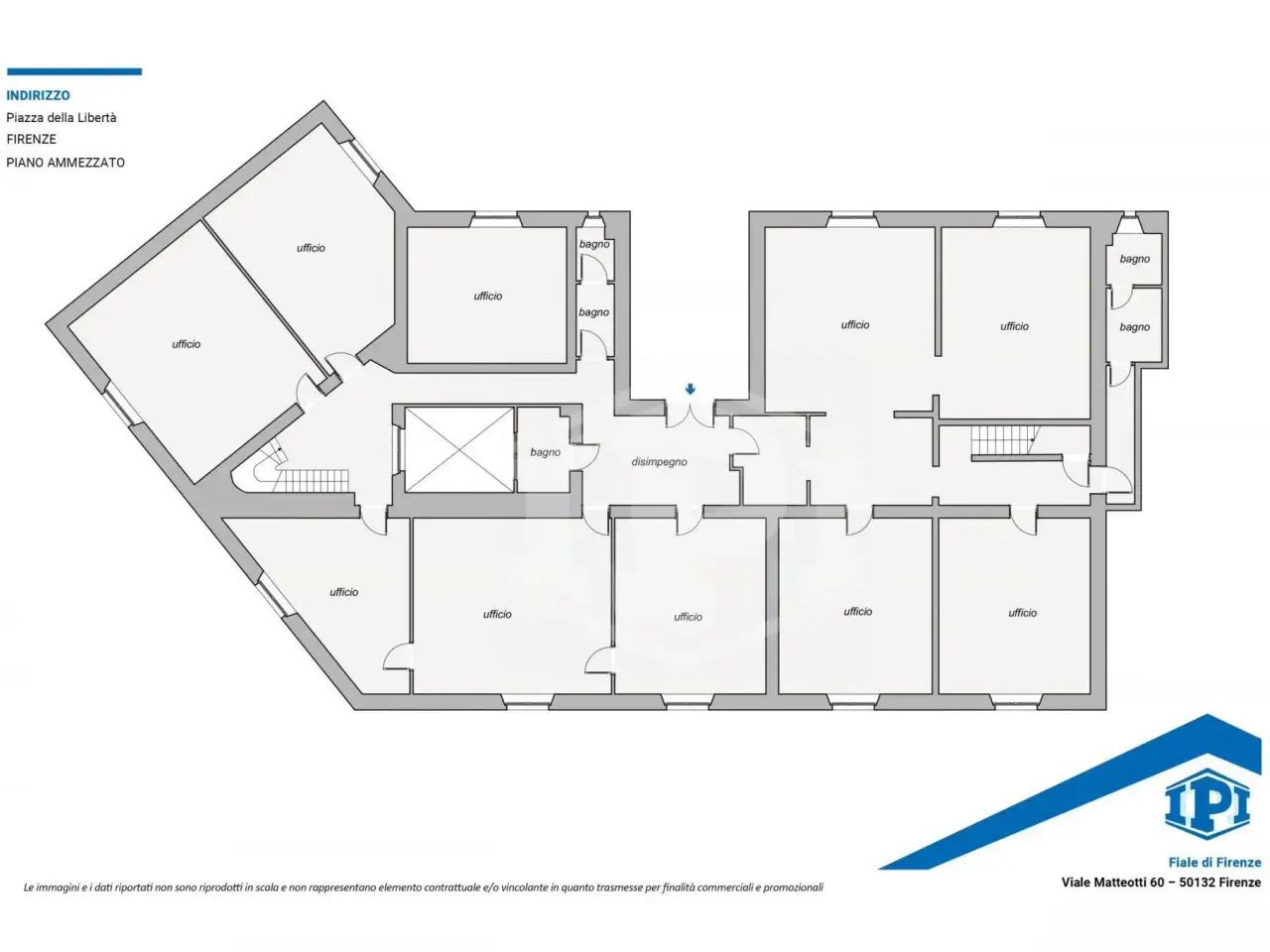 Ufficio in Piazza Libertà 9, Firenze, {3} - Planimetria 1