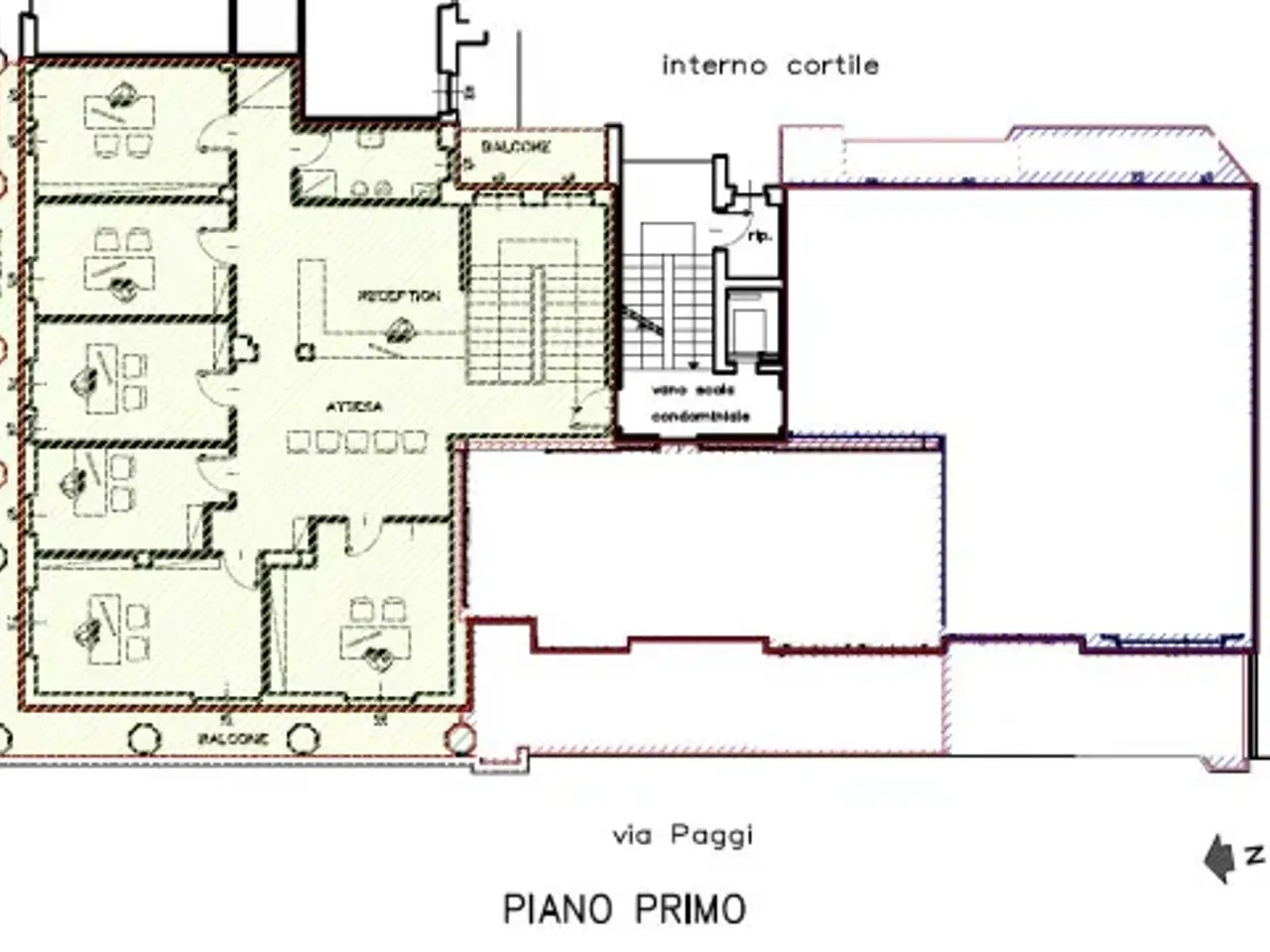 Ufficio in Via Giuseppe Paggi 2, Vercelli, {3} - Planimetria 1