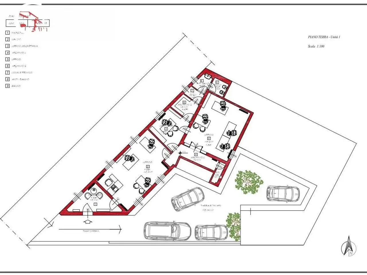 Ufficio in Via Maragliano 10, Firenze, {3} - Planimetria 1