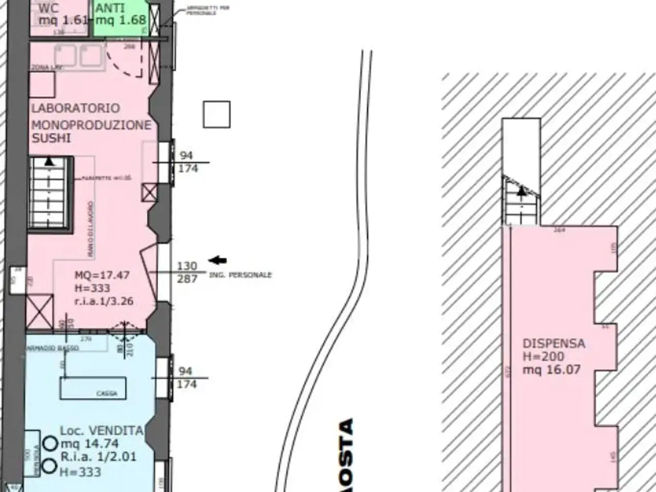 Negozio in Via Giuseppe Mazzini, Forlimpopoli, {3} - Planimetria 1