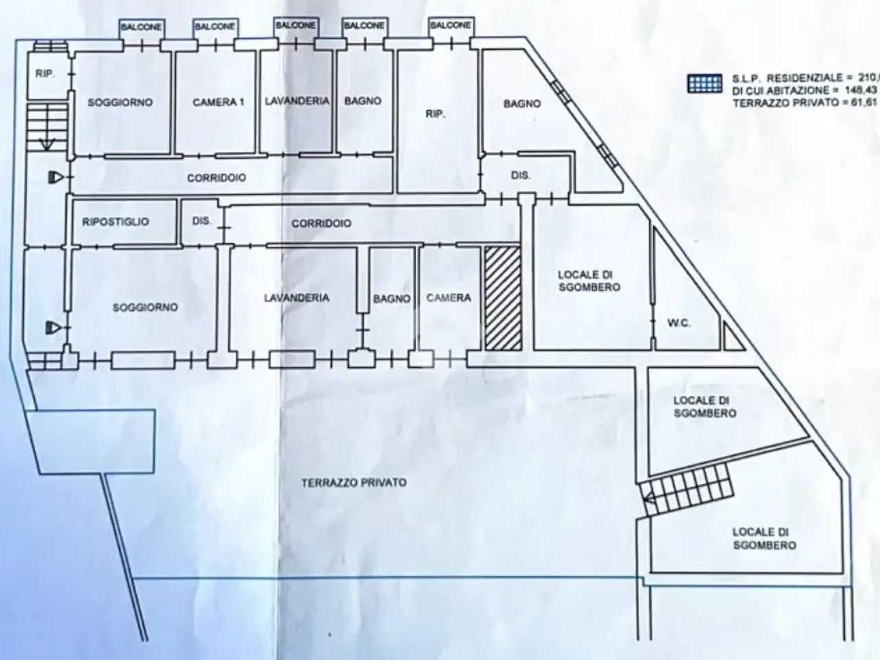 Albergo in Giovanni Romita 8, Robella, {3} - Planimetria 1