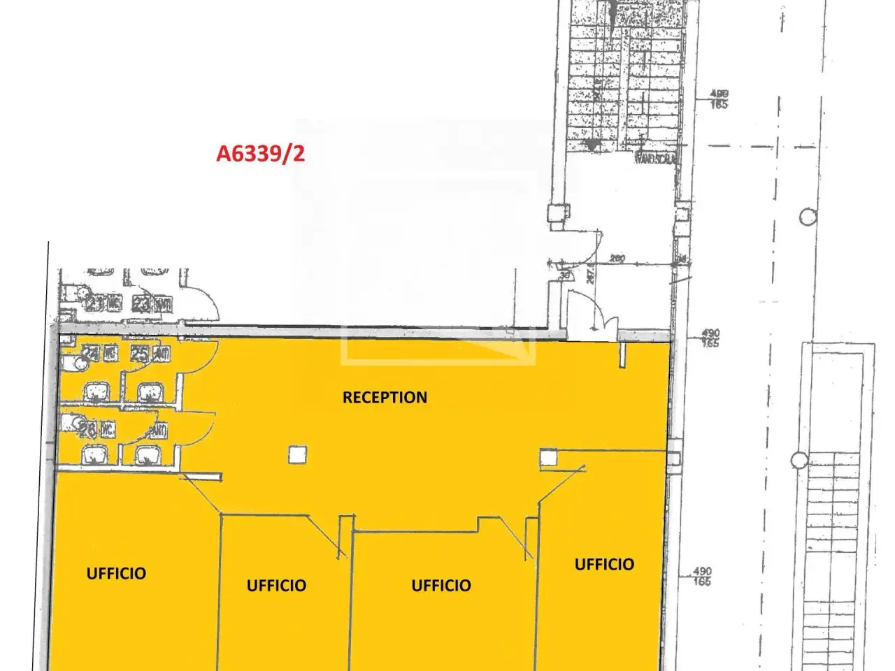 Ufficio in Via Fratelli Cervi 3, Bagnolo In Piano, {3} - Planimetria 1