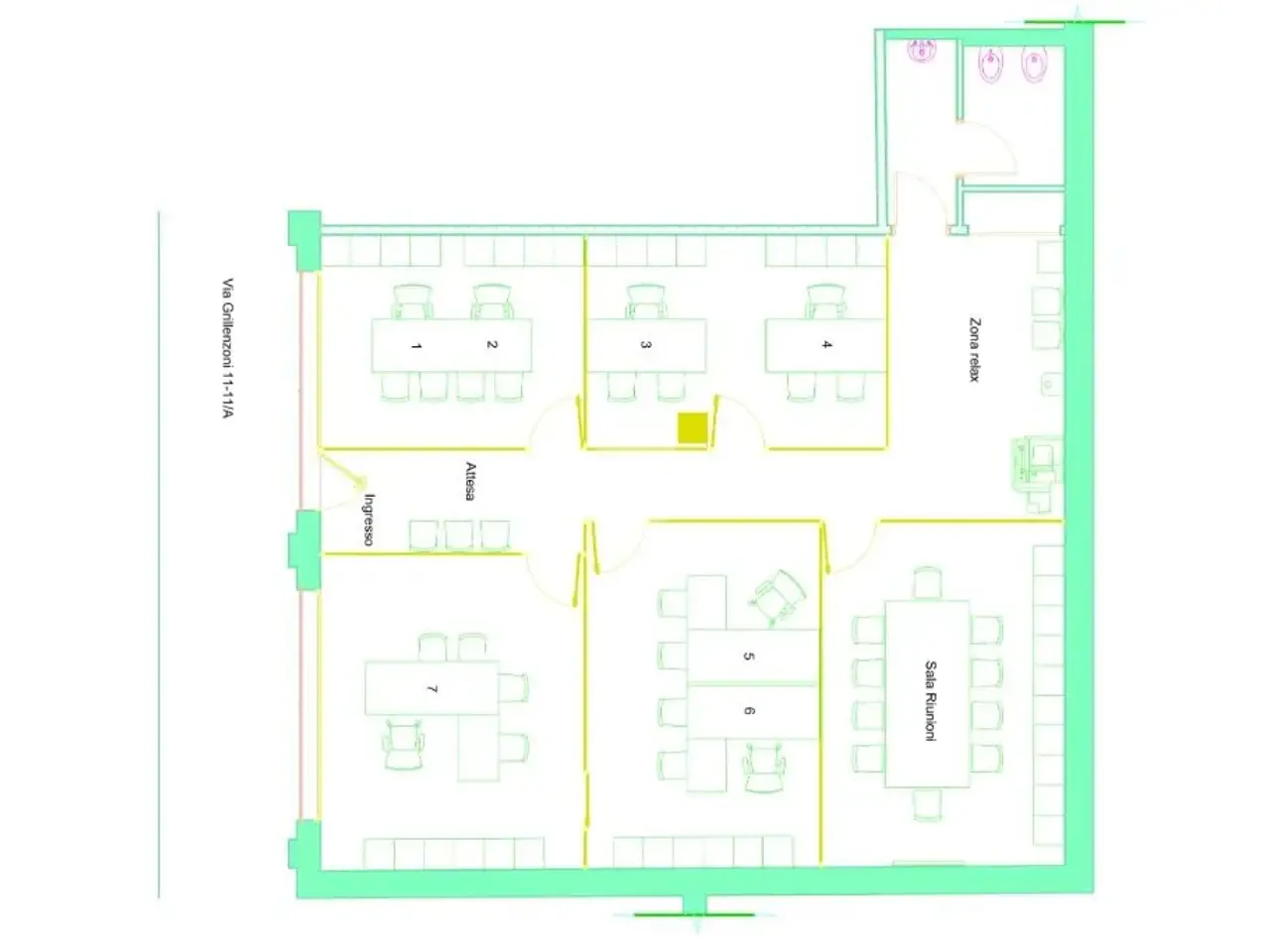 Ufficio in Via Grillenzoni 11, Ferrara, {3} - Planimetria 1