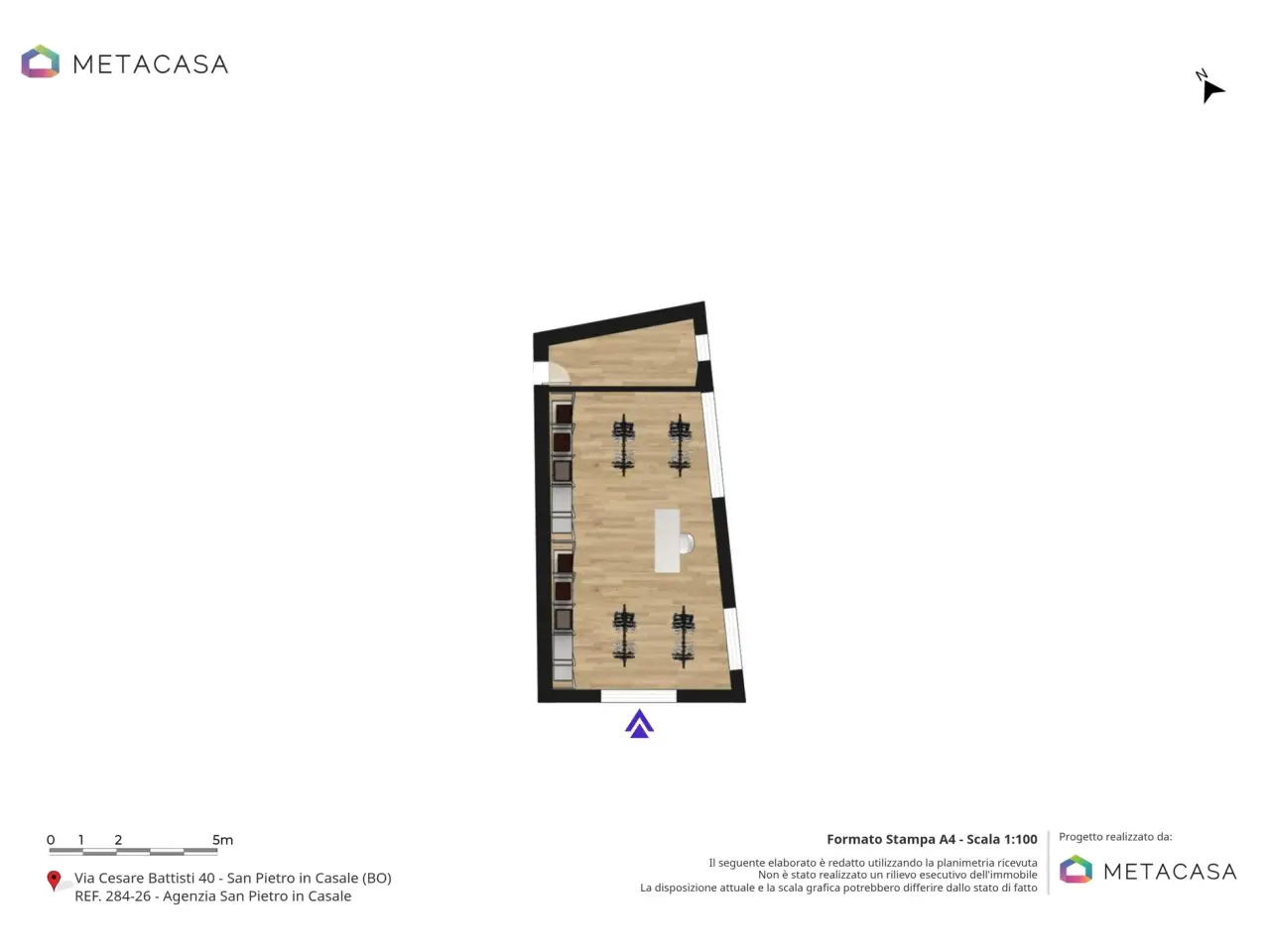 Negozio in Via Cesare Battisti 40, San Pietro In Casale, {3} - Planimetria 1