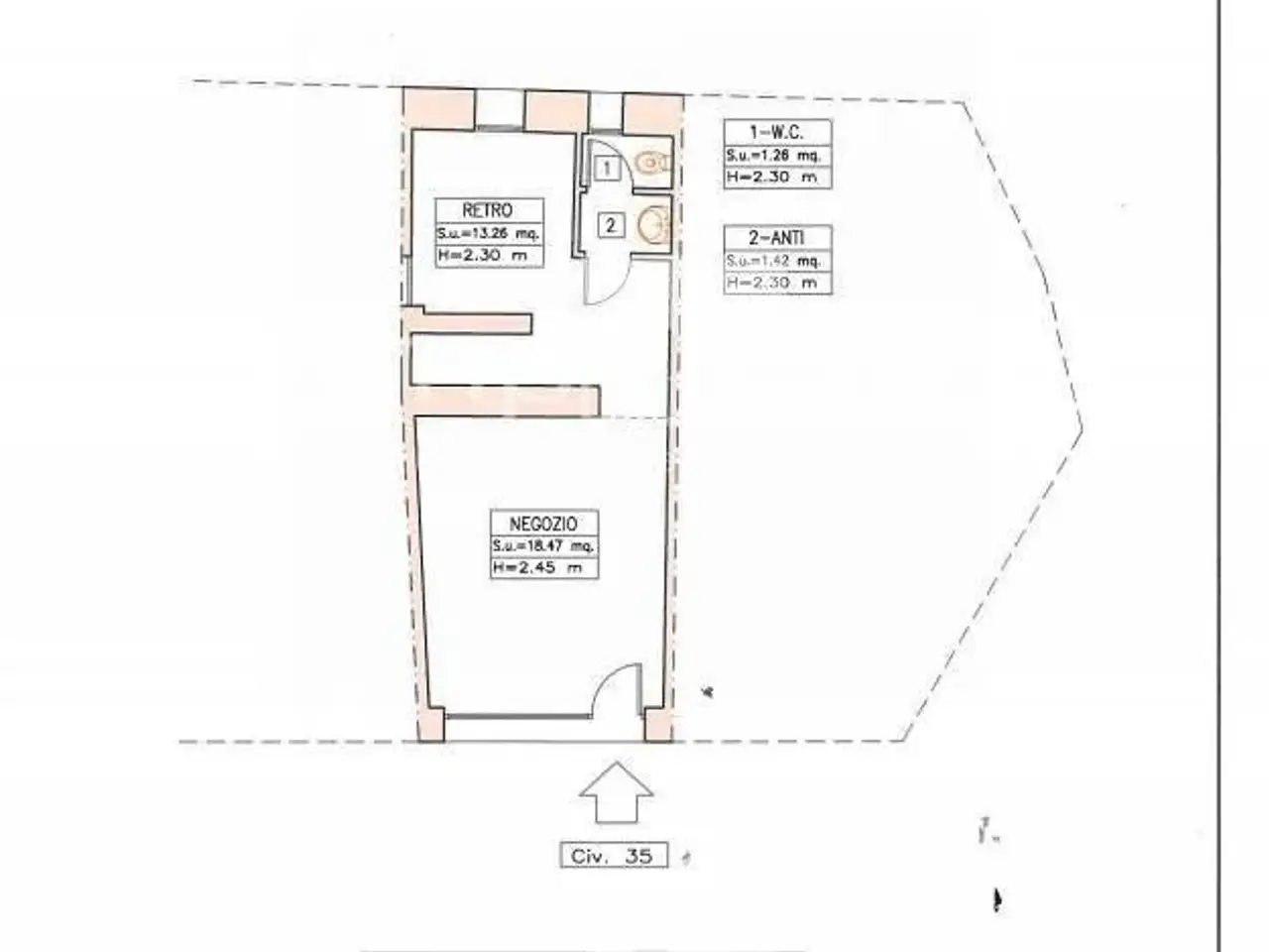 Negozio in Via Garibaldi, Conegliano, {3} - Planimetria 1