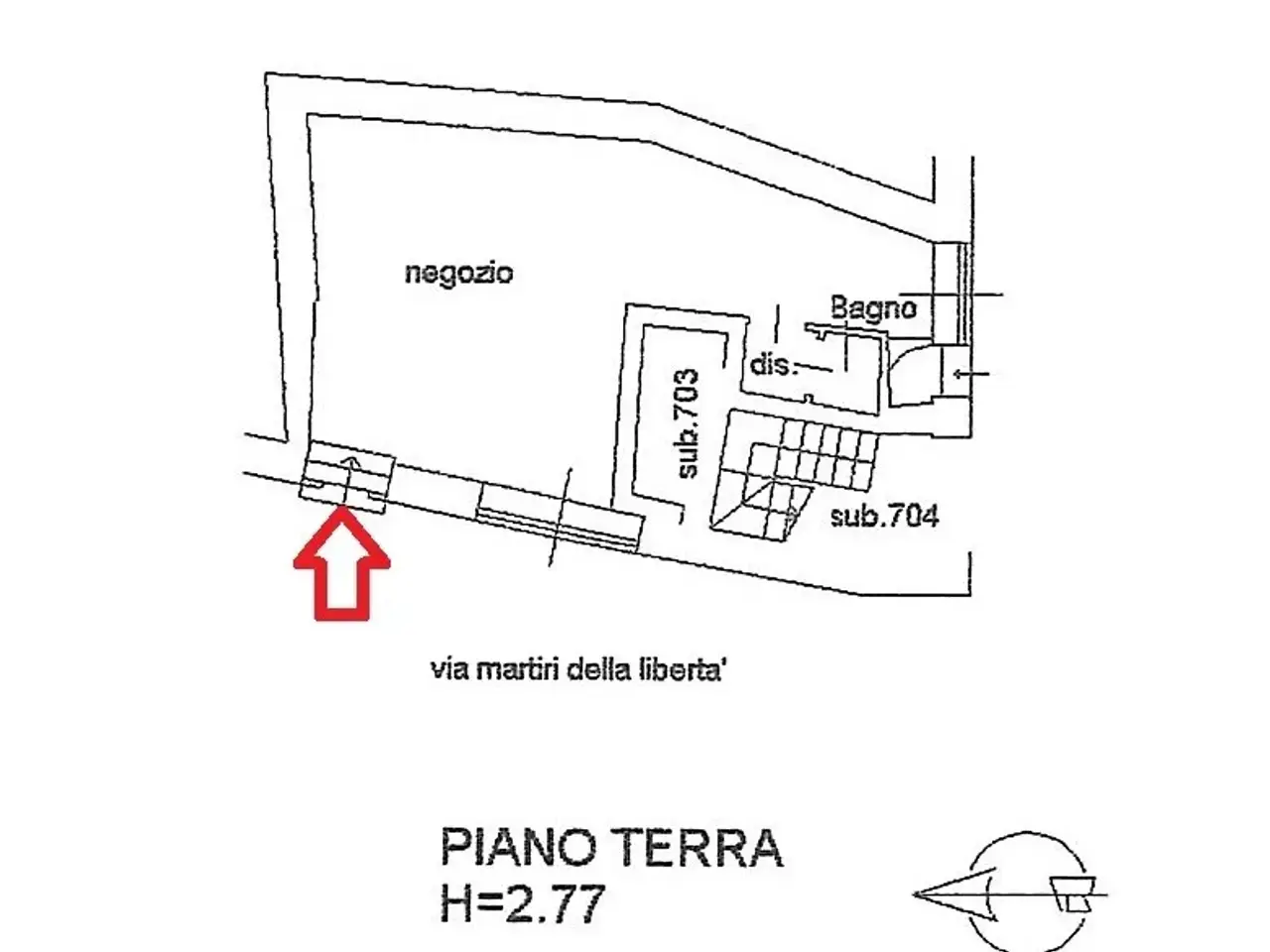 Negozio in Via Martiri della Libertà 31, Grumello Del Monte, {3} - Planimetria 1