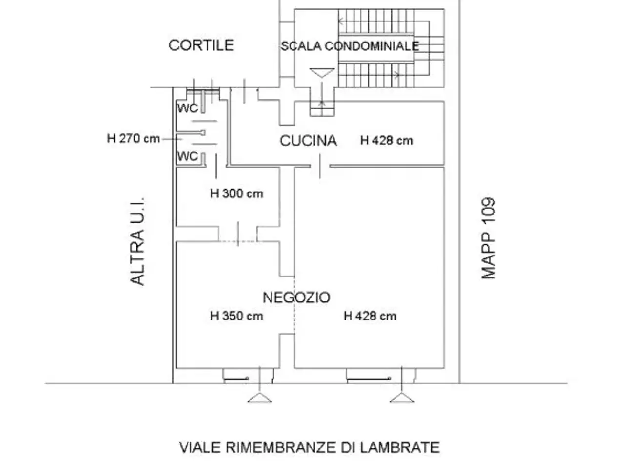 Negozio in Viale delle Rimembranze di Lambrate 7, Milano, {3} - Planimetria 1