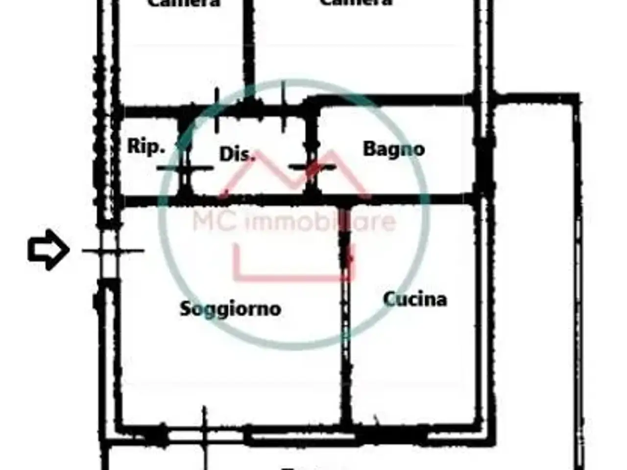 Trilocale in vendita, Via Fratelli Rosselli, Massa E Cozzile - Planimetria 1