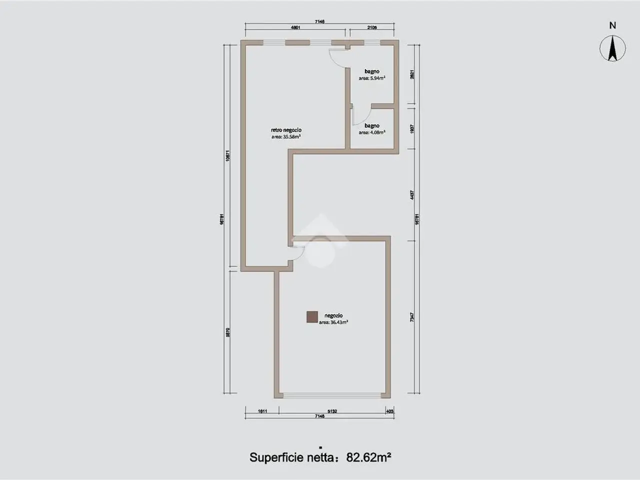 Negozio in Via Fontane -54, Brescia, {3} - Planimetria 1