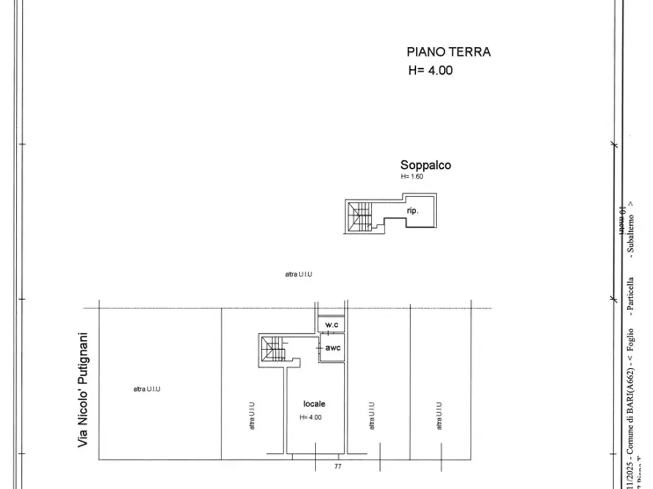 Negozio in Via Marchese di Montrone 77, Bari, {3} - Planimetria 1