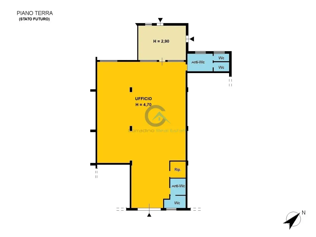 Ufficio in Via U. Fondacaro 37/a, Catanzaro, {3} - Planimetria 1