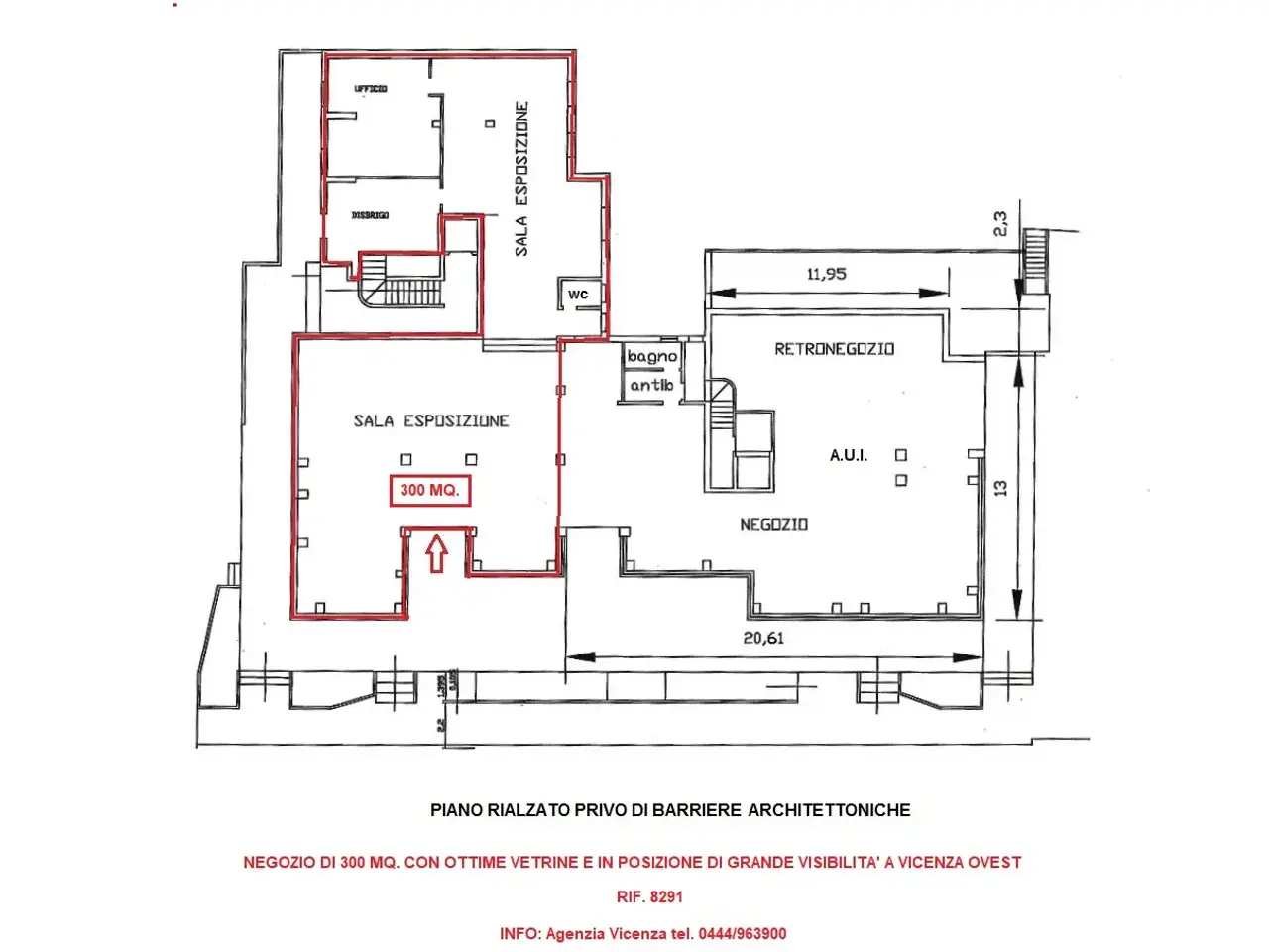 Negozio in Viale Verona, Vicenza, {3} - Planimetria 1