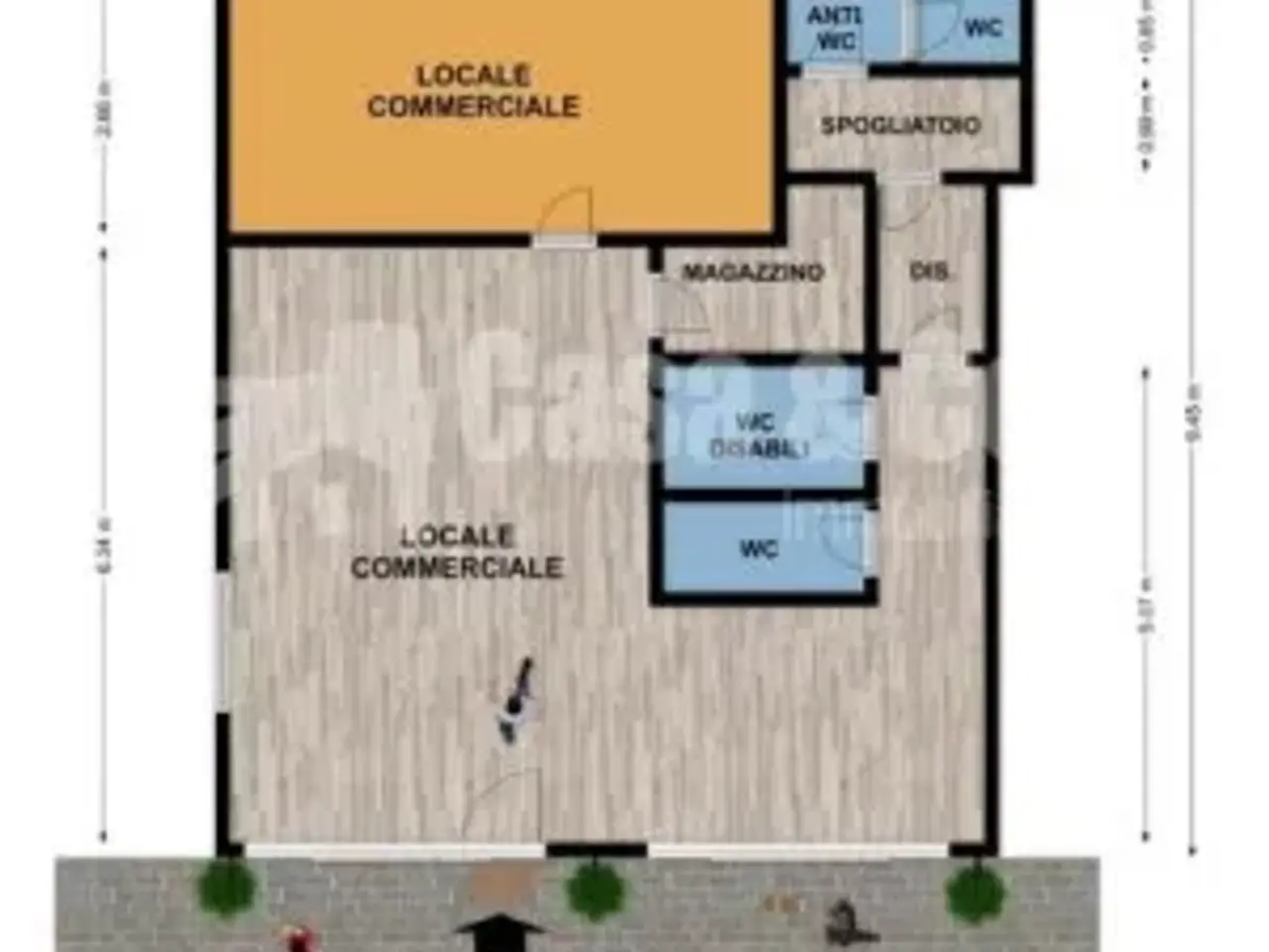Negozio in Viale dell'Esercito 62, Roma, {3} - Planimetria 1